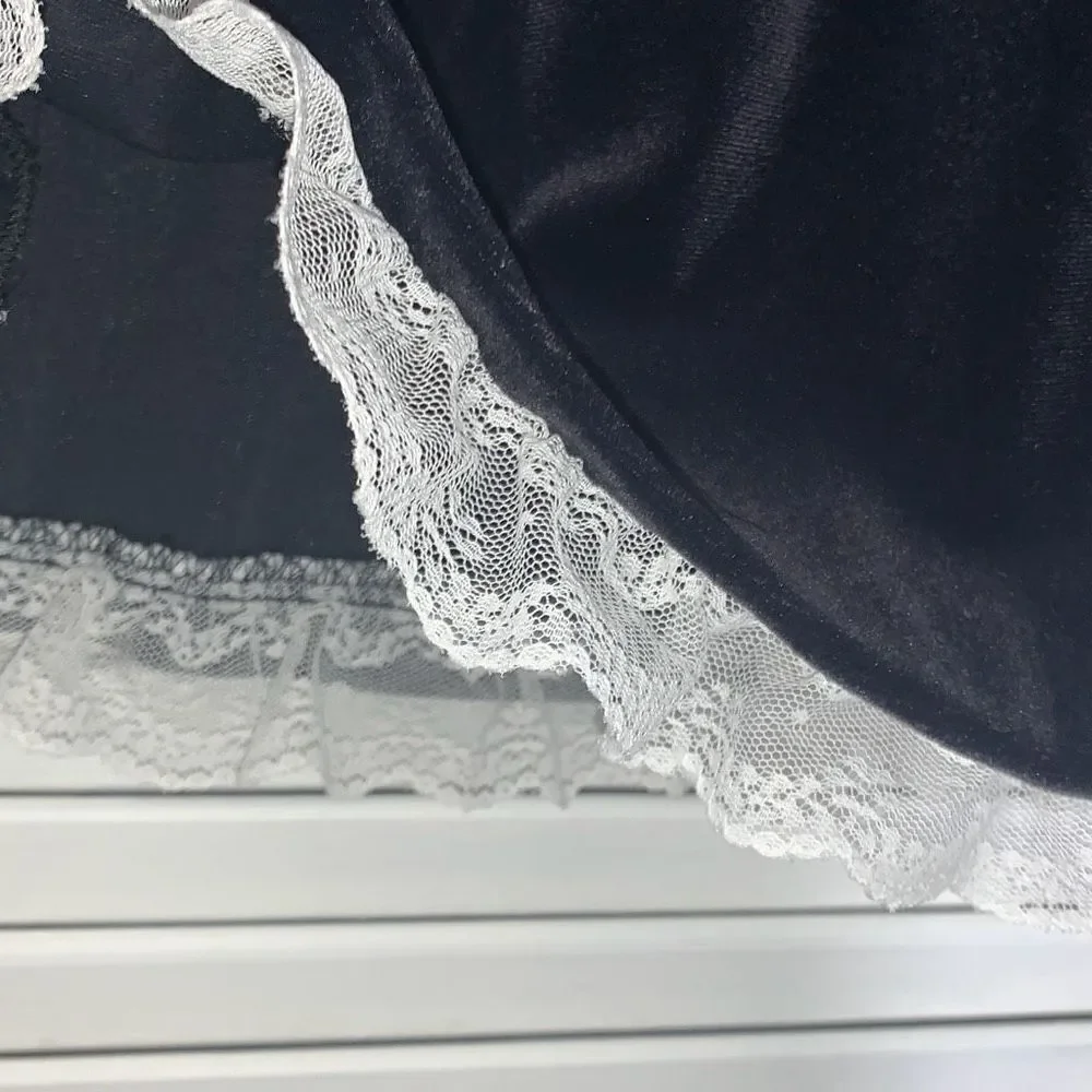 Vintage Bonnie Jean Velvet Lace Bib Collar Dress Size‎ 6